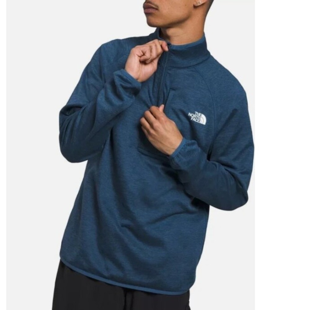 The North Face Canyonlands 1/2 Zip Pullover Mens Large Blue Heathered Fleece